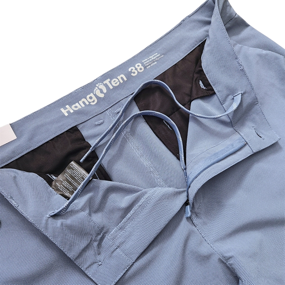 HANG TEN Men's Hybrid Light Blue Zipper Pockets Regular Fit Shorts Size 38 (XL) - Picture 7 of 13